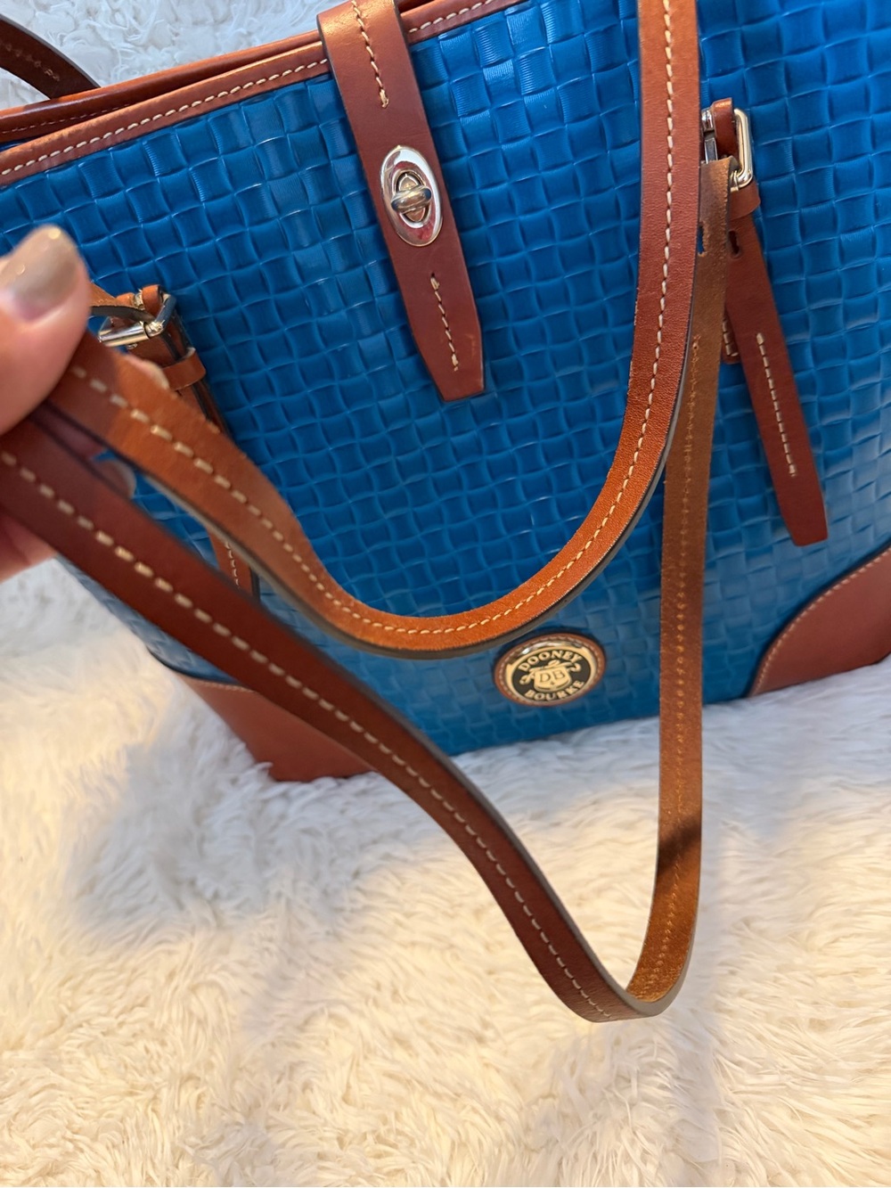 Dooney & Bourke Claremont Woven Dover Blue Tote - Picture 9 of 11